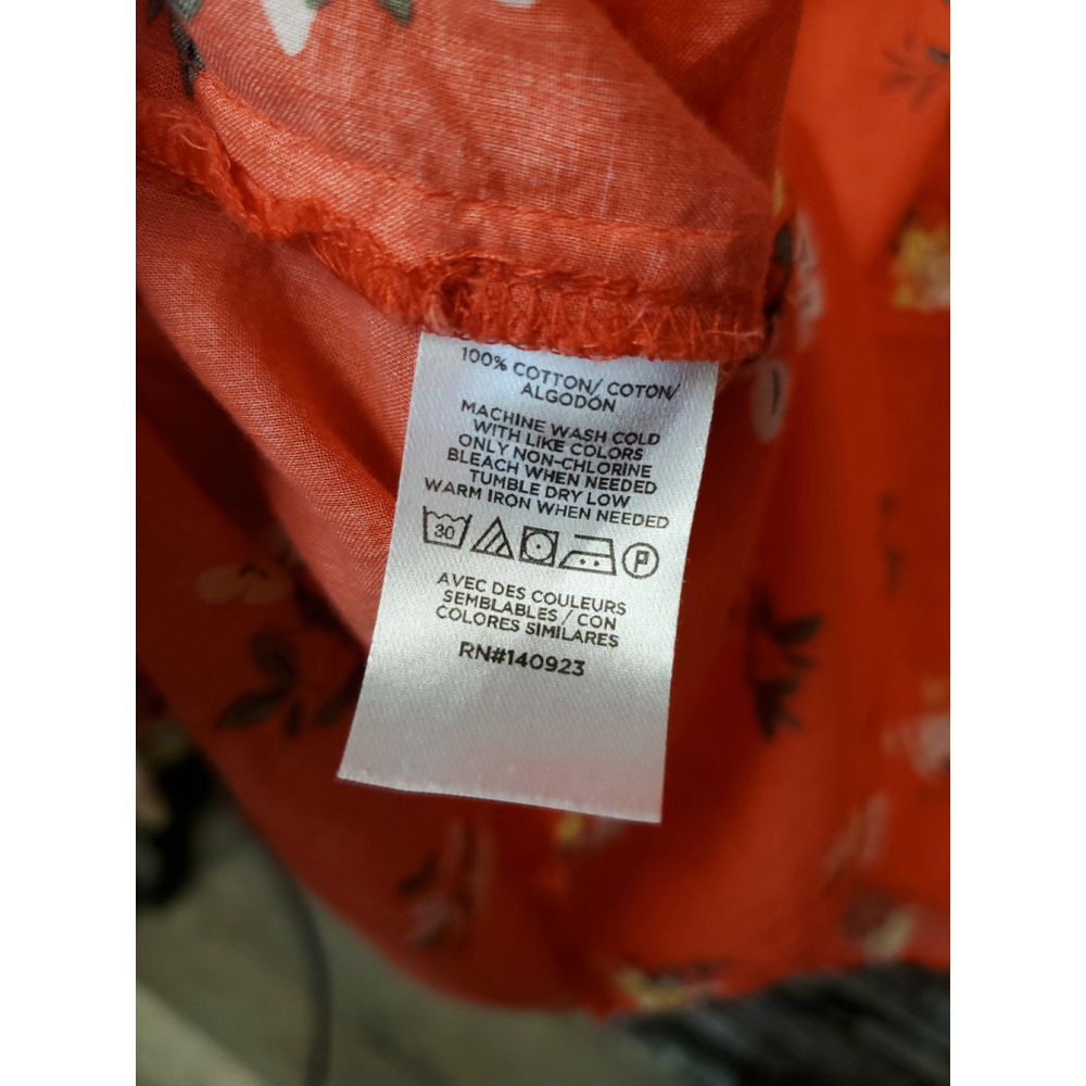 LOFT Red Floral Button Down Blouse S. Large | Spring Lightweight Collared Top#29 - Picture 6 of 6